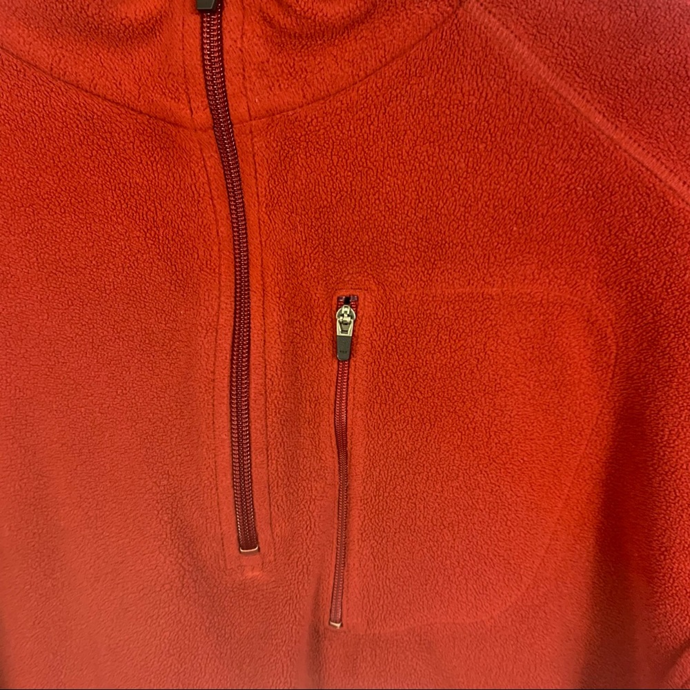 L.L. Bean Fleece Sweater Men's L Large 1/4 Zip Pullover Red Activewear Leisure - Picture 4 of 4